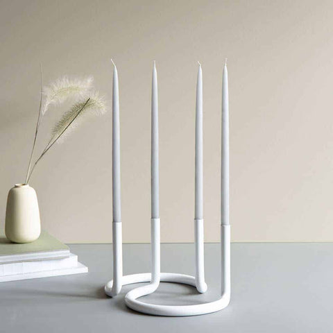 Gemini candle holder Polished White - ARCHITECT MADE