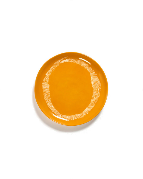 Feast Tableware Starter plate yellow/white stripes - SERAX