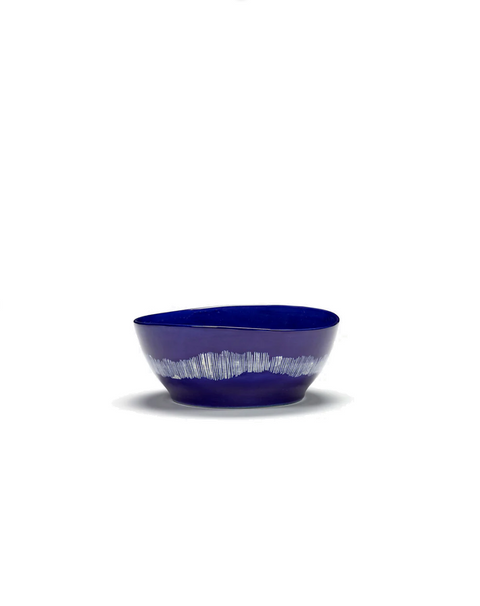 Feast Tableware Bowl L dark blue stripes - SERAX