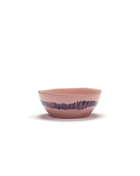 Feast Tableware Bowl L pink/blue stripes - SERAX