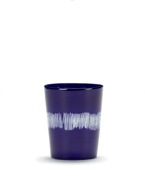 Feast Tableware Tea Cup 33CL dark blue/white stripe - SERAX