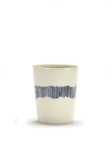 Feast Tableware Tea Cup 33CL white/blue stripes - SERAX