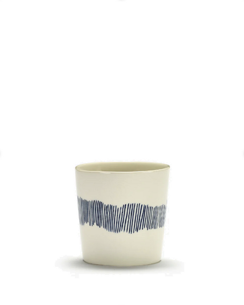 Feast Tableware Coffee Cup 25CL white/blue stripes - SERAX