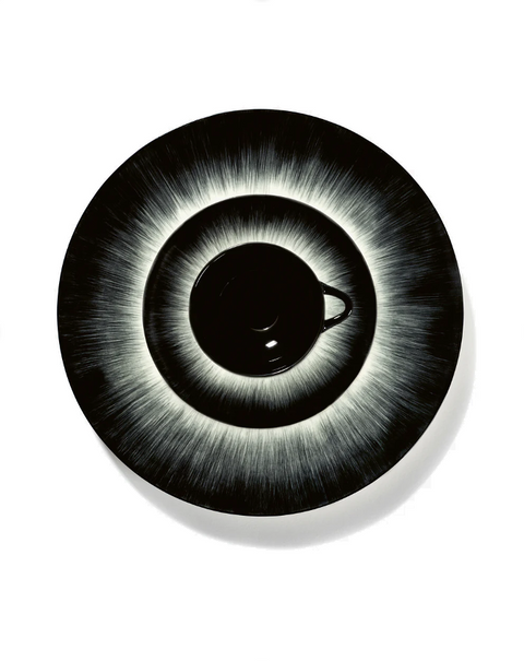 Dé Tableware Breakfast plate White/Black - SERAX