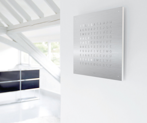 Qlocktwo Classic Stainless Steel Body White - QLOCKTWO