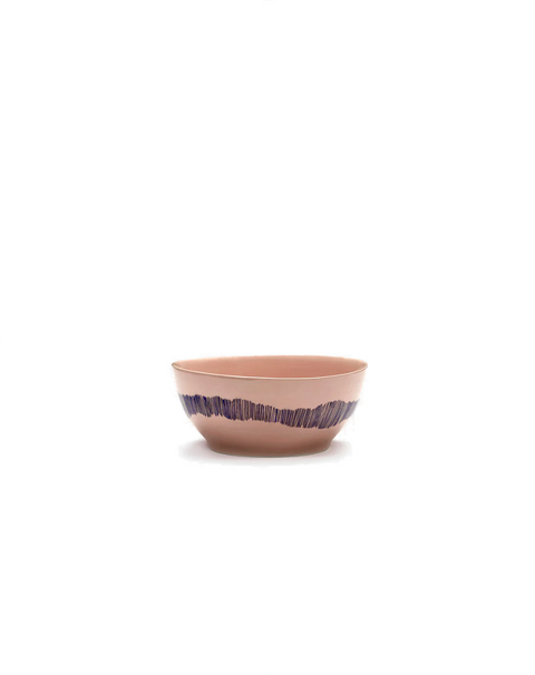 Feast Tableware Bowl S pink/blue stripes  - SERAX