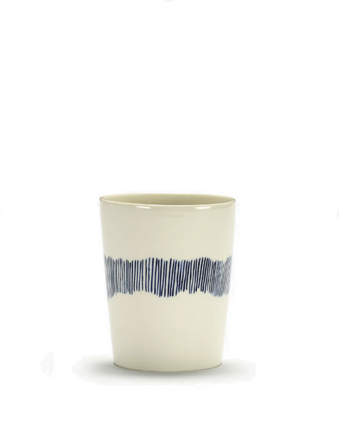 Feast Tableware Tea Cup 33CL white/blue stripes  - SERAX