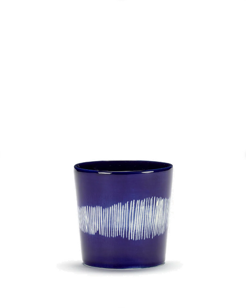 Feast Tableware Coffee Cup 25CL dark blue/white stripes  - SERAX