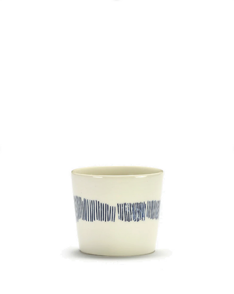 Feast Tableware Espresso Cup 15CL white/blue stripes  - SERAX