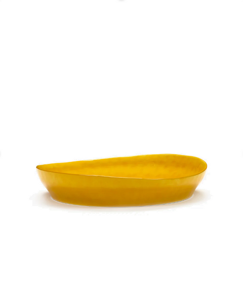 Feast Tableware Deep Serving Plate S yellow/black stripes  - SERAX