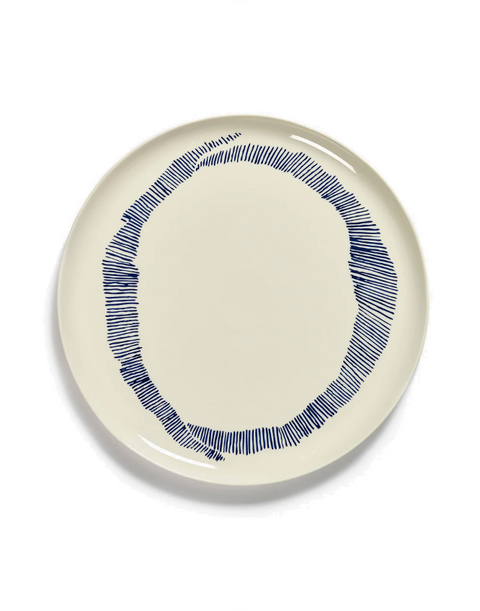 Feast Tableware Serving Plate white/blue stripes - SERAX