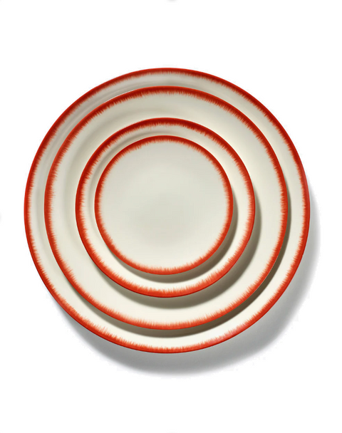 Dé Tableware Breakfast plate White/Red  - SERAX