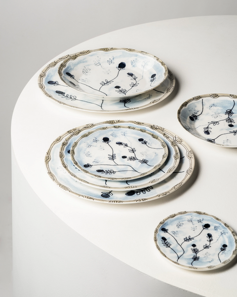 Marni Dinner plate Mirtillo tea Midnight Flowers - SERAX