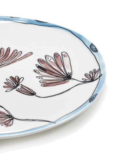 Marni Dinner plate Camelia aubergine Midnight Flowers - SERAX
