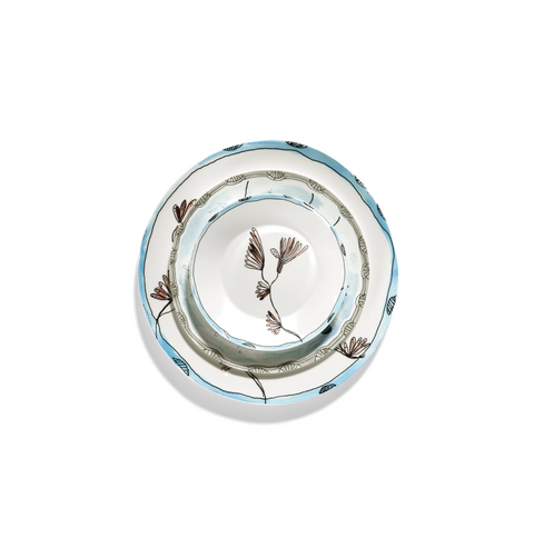 Marni Dinner plate Camelia aubergine Midnight Flowers - SERAX