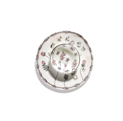 Marni Dinner plate Mirtillo nude Midnight Flowers - SERAX