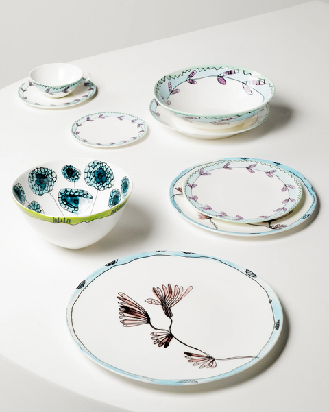 Marni Dinner plate Blossom milk Midnight Flowers - SERAX