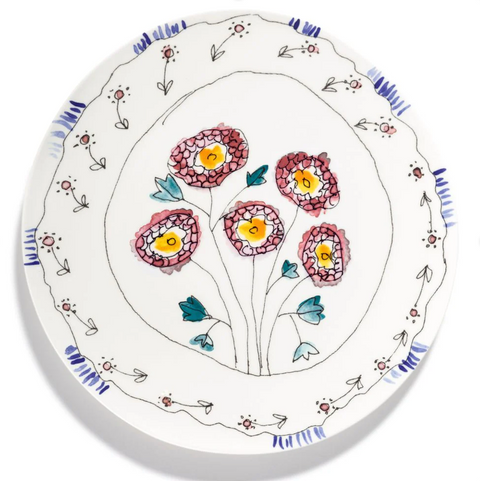 Marni Serving plate S Anemone Milk Midnight Flowers - SERAX