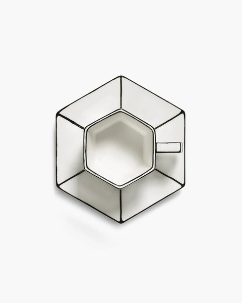 Espresso cup with saucer white - black Carte Blanche - SERAX