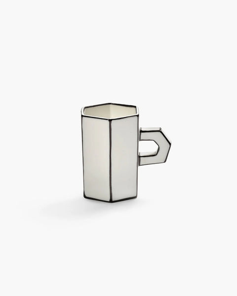 Double espresso cup white - black Carte Blanche - SERAX