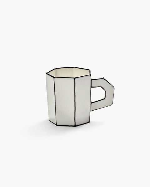 Tea cup white - black Carte Blanche - SERAX