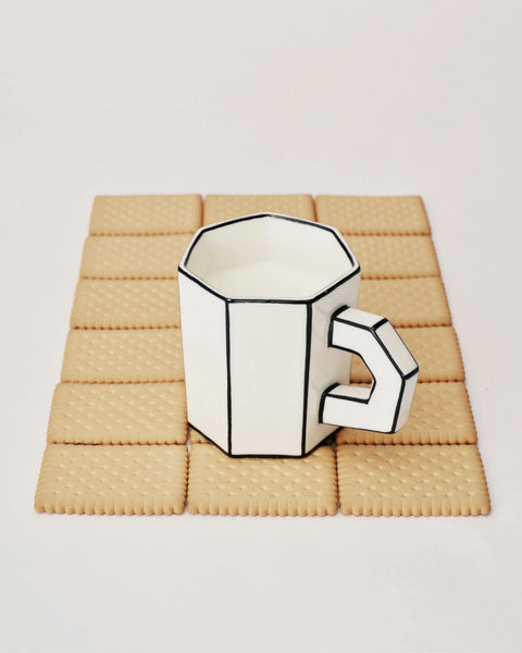 Tea cup white - black Carte Blanche - SERAX