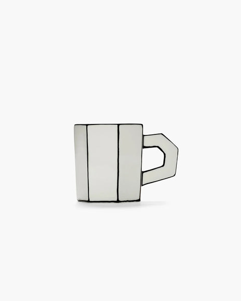 Tea cup white - black Carte Blanche - SERAX