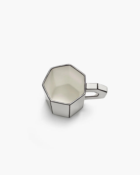Tea cup white - black Carte Blanche - SERAX