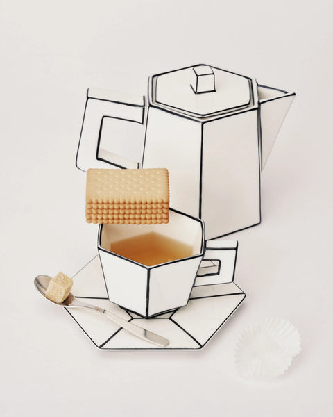 Tea pot white - black Carte Blanche - SERAX