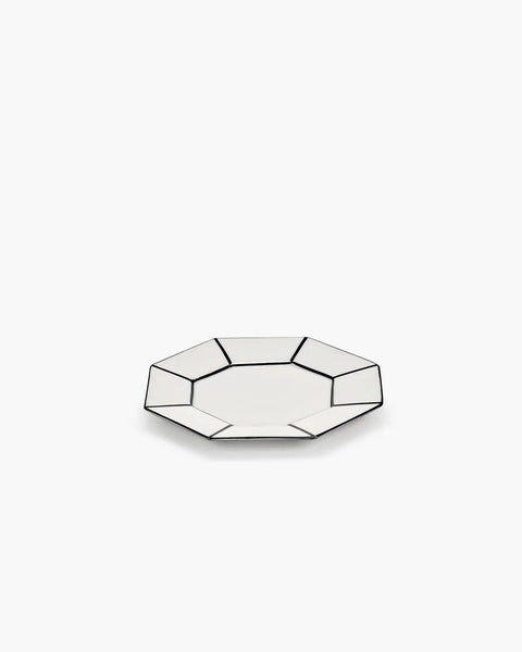 Dessert plate white - black Carte Blanche - SERAX