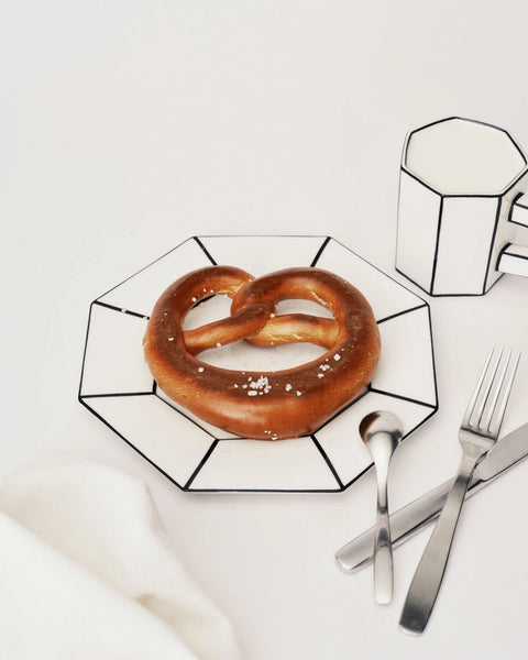 Dessert plate white - black Carte Blanche - SERAX