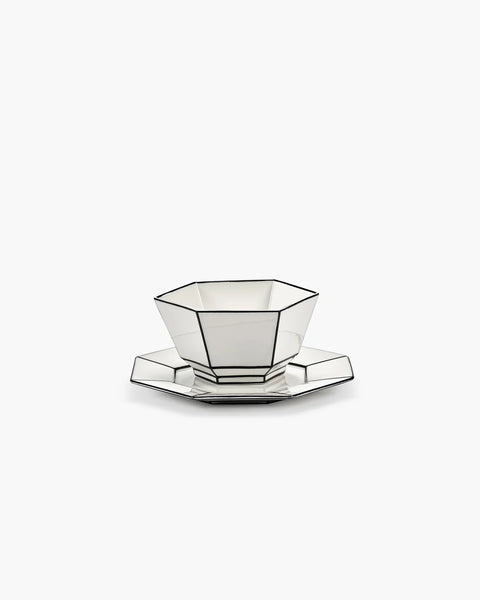 Dessert plate white - black Carte Blanche - SERAX