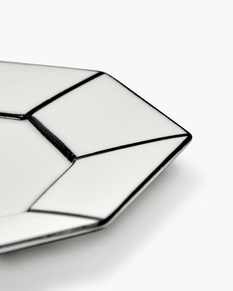 Dessert plate white - black Carte Blanche - SERAX
