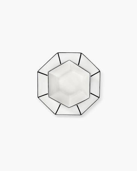 Dessert plate white - black Carte Blanche - SERAX