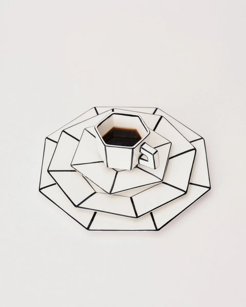 Breakfast plate white - black Carte Blanche - SERAX