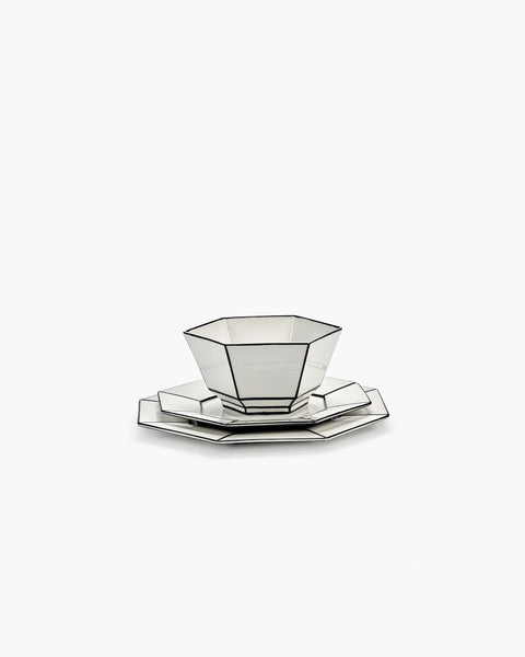 Breakfast plate white - black Carte Blanche - SERAX