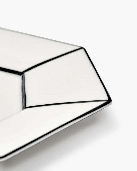 Breakfast plate white - black Carte Blanche - SERAX