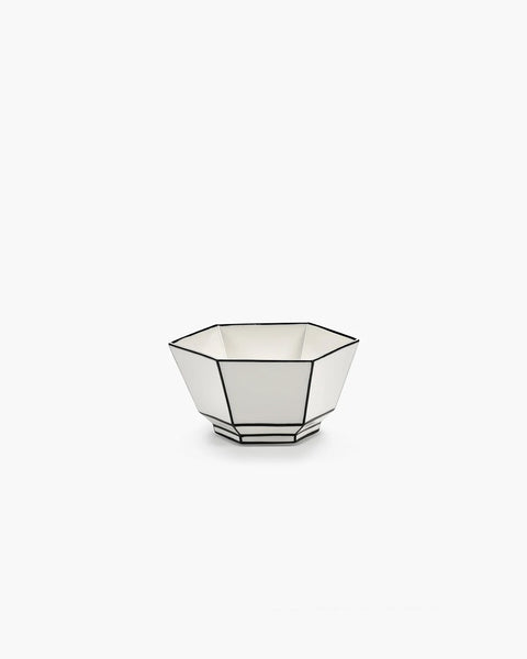 Breakfast bowl white - black Carte Blanche - SERAX