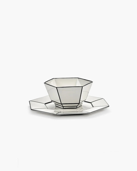 Breakfast bowl white - black Carte Blanche - SERAX
