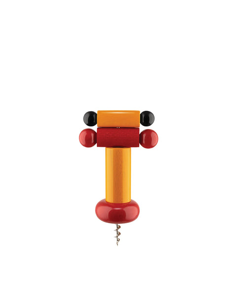 Corkscrew by Ettore Sottsass red/yellow/black  - ALESSI